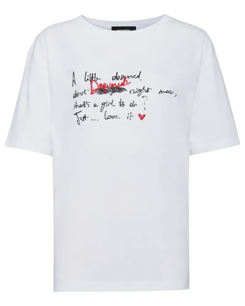 Dsquared2 T-Shirt mit Logo-Print - Weiß Weiß