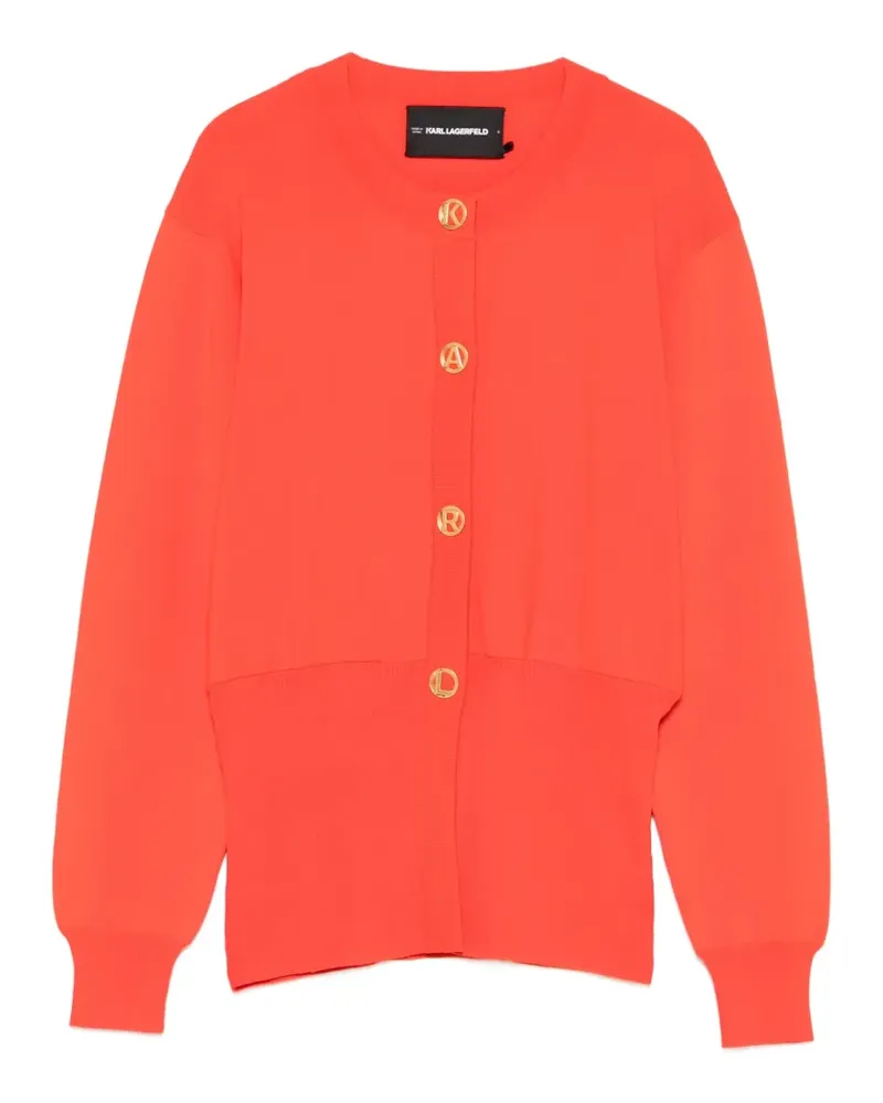 Karl Lagerfeld logo-button cardigan - Orange Orange