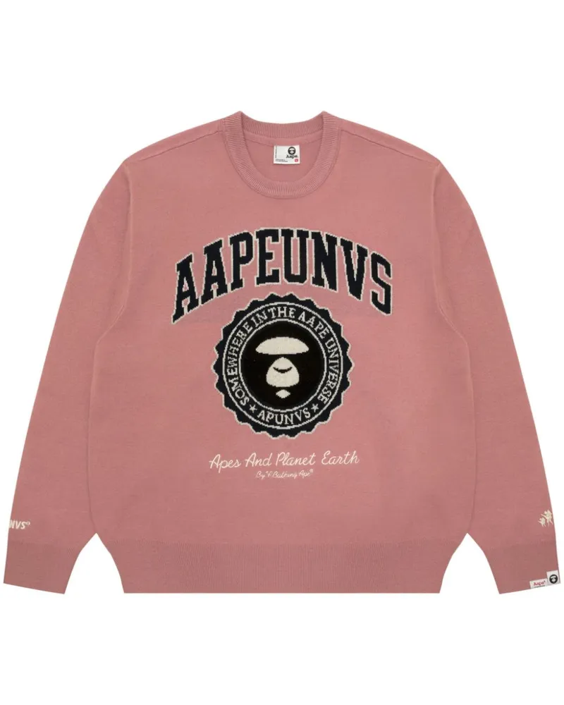 BAPE Pullover mit Logo-Stickerei - Rosa Rosa