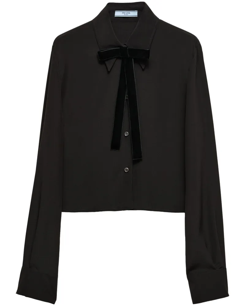 Prada Hemd mit Schleifendetail - Schwarz Schwarz