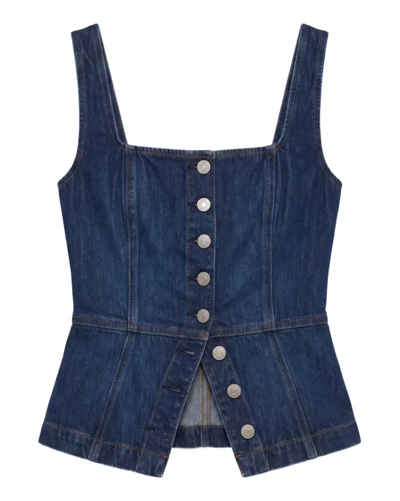 Reformation Tilly Jeans-Oberteil mit Knöpfen - Blau Blau