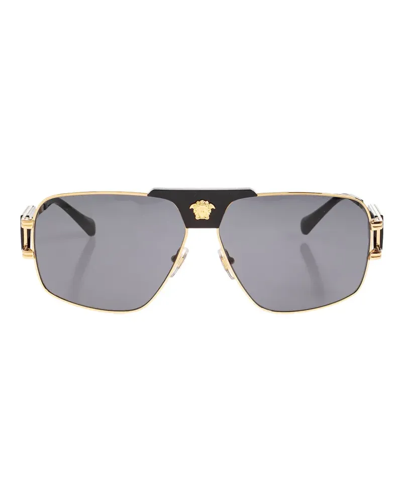 Versace Medusa geometric-frame sunglasses - Gold Gold