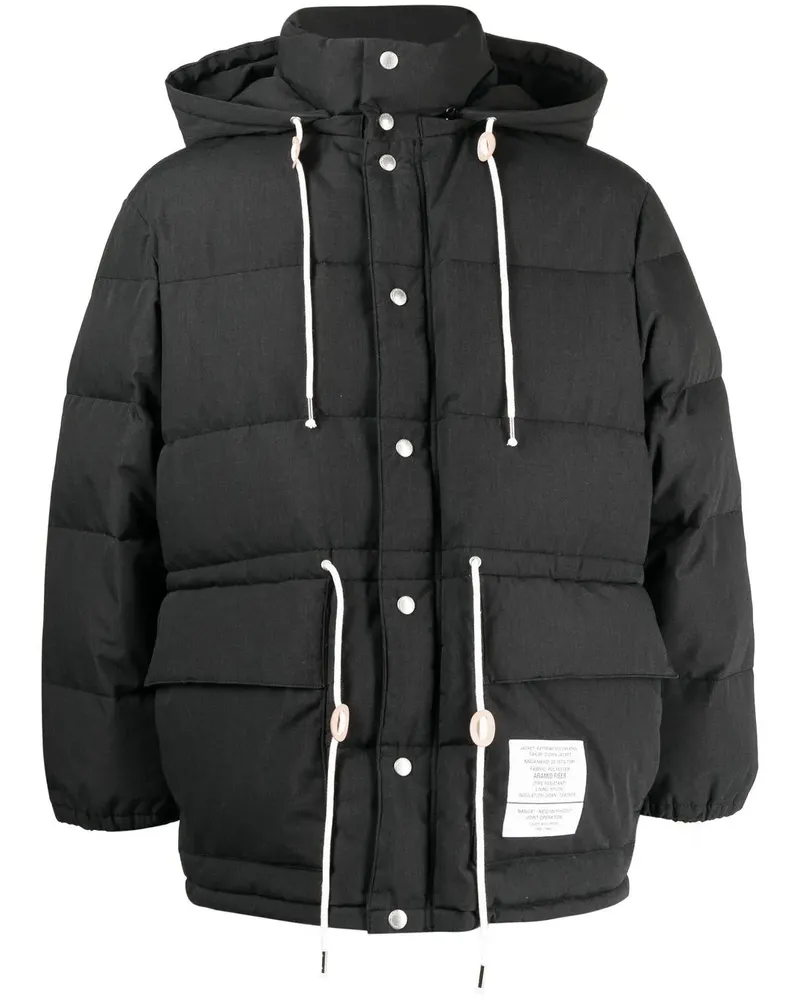 Neighborhood Gefütterte Jacke mit Kordelzug - Schwarz Schwarz