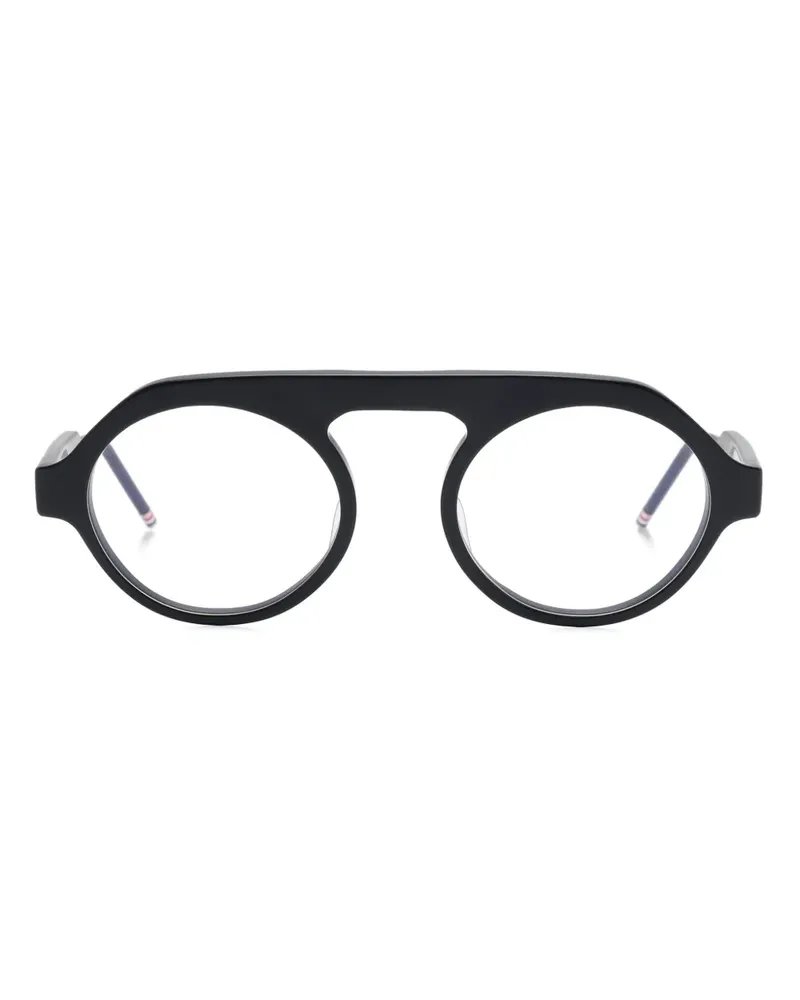Thom Browne Sonnenbrille mit RWB-Streifen - Schwarz Schwarz