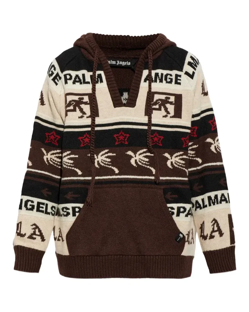 Palm Angels patterned hoodie - Nude Nude