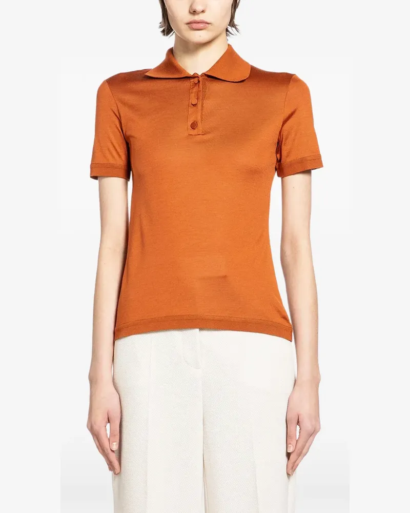 Max Mara Poloshirt aus Seide - Orange Orange