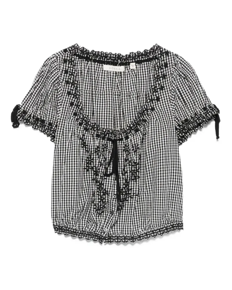 DÔEN Nera Cropped-Bluse - Schwarz Schwarz
