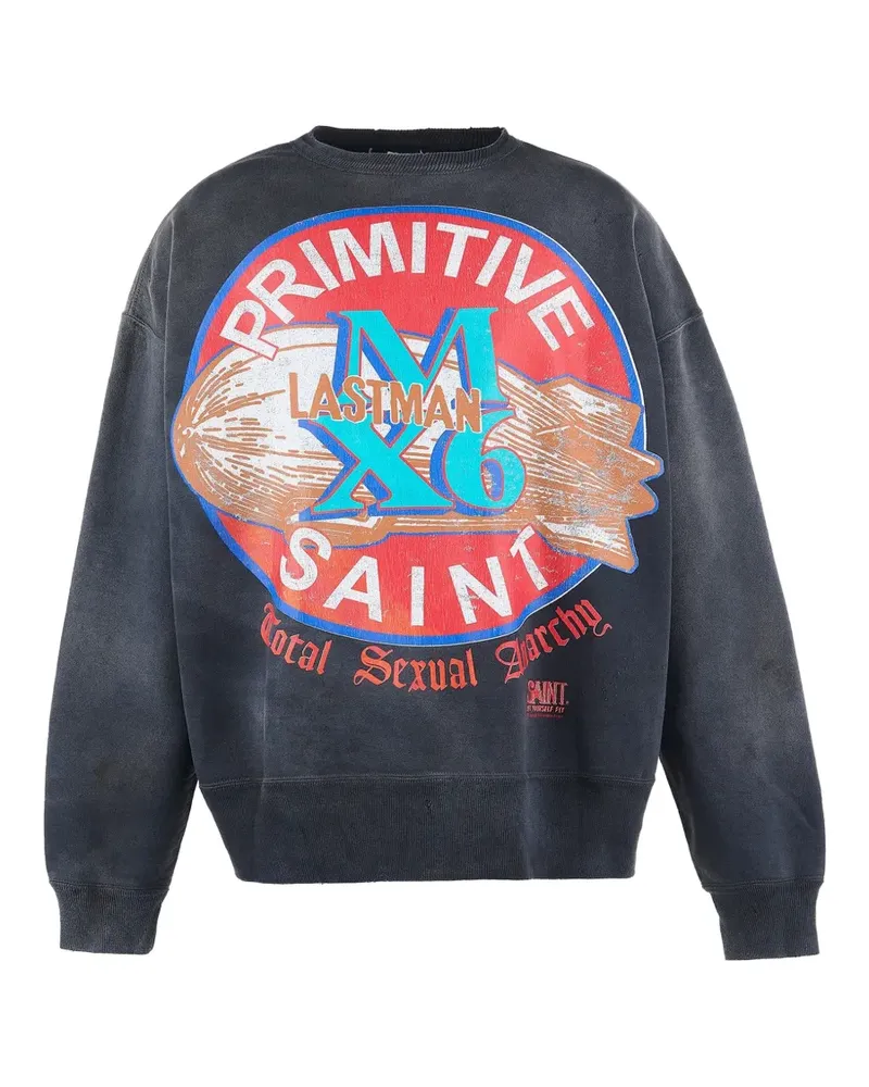 SAINT MXXXXXX Lastman graphic-print sweatshirt - Schwarz Schwarz