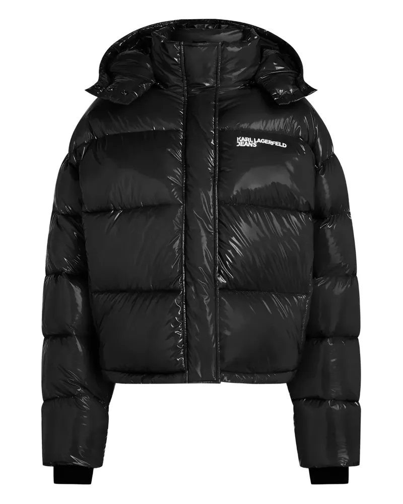 Karl Lagerfeld Gefütterte Kapuzenjacke - Schwarz Schwarz