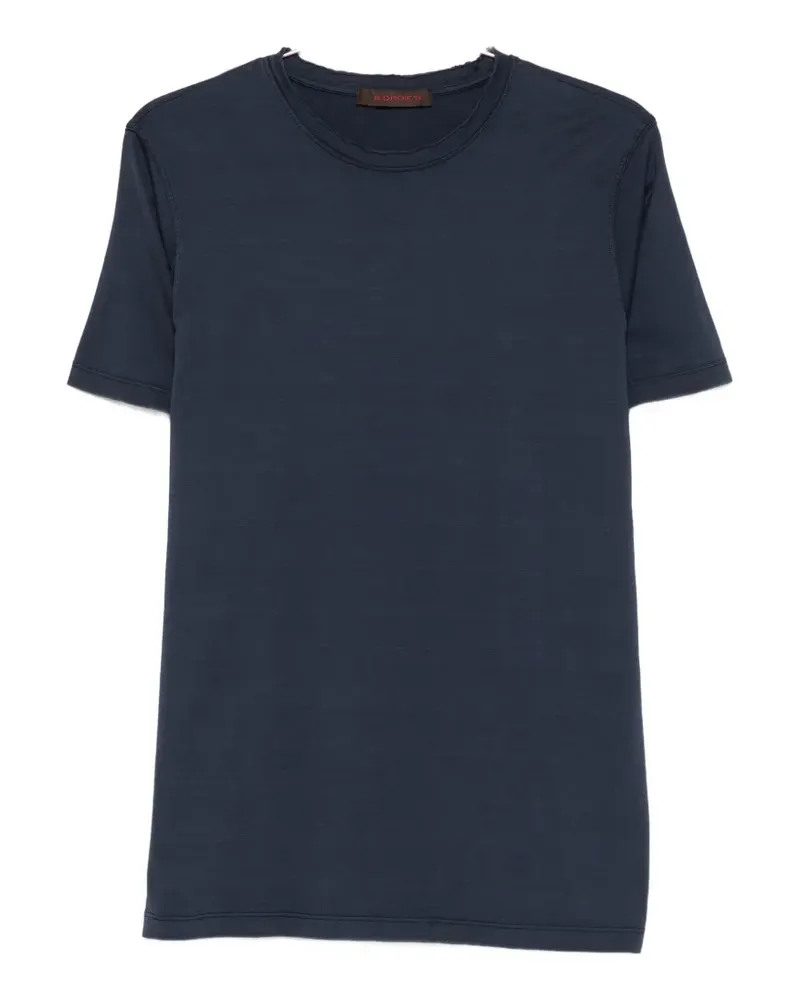 Jeordie's raw-edge short-sleeve cotton T-shirt - Blau Blau