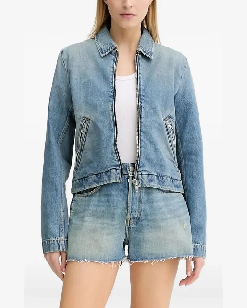 Won Hundred Jeansjacke mit Reißverschluss - Blau Blau
