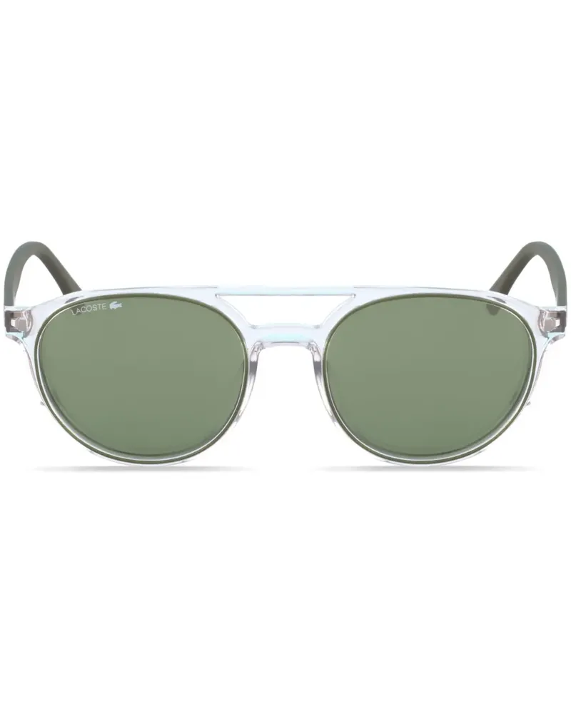 Lacoste Sonnenbrille mit Logo-Print - Weiß Weiß