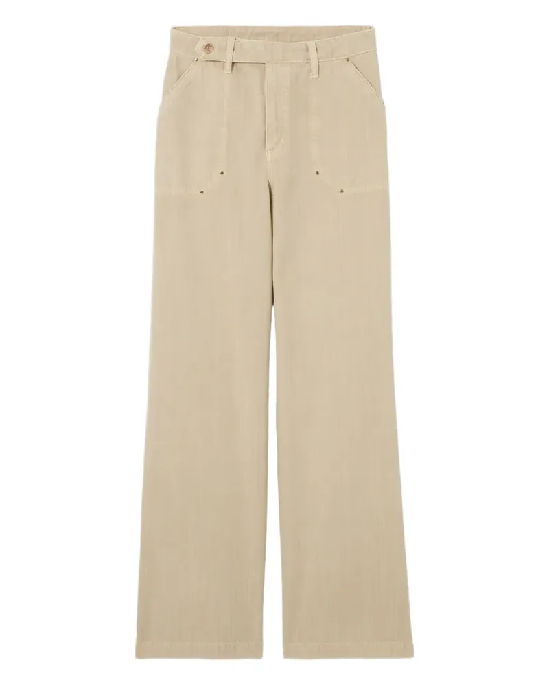 Claudie Pierlot Gerade Jeans mit Fischgrätenmuster - Nude Nude