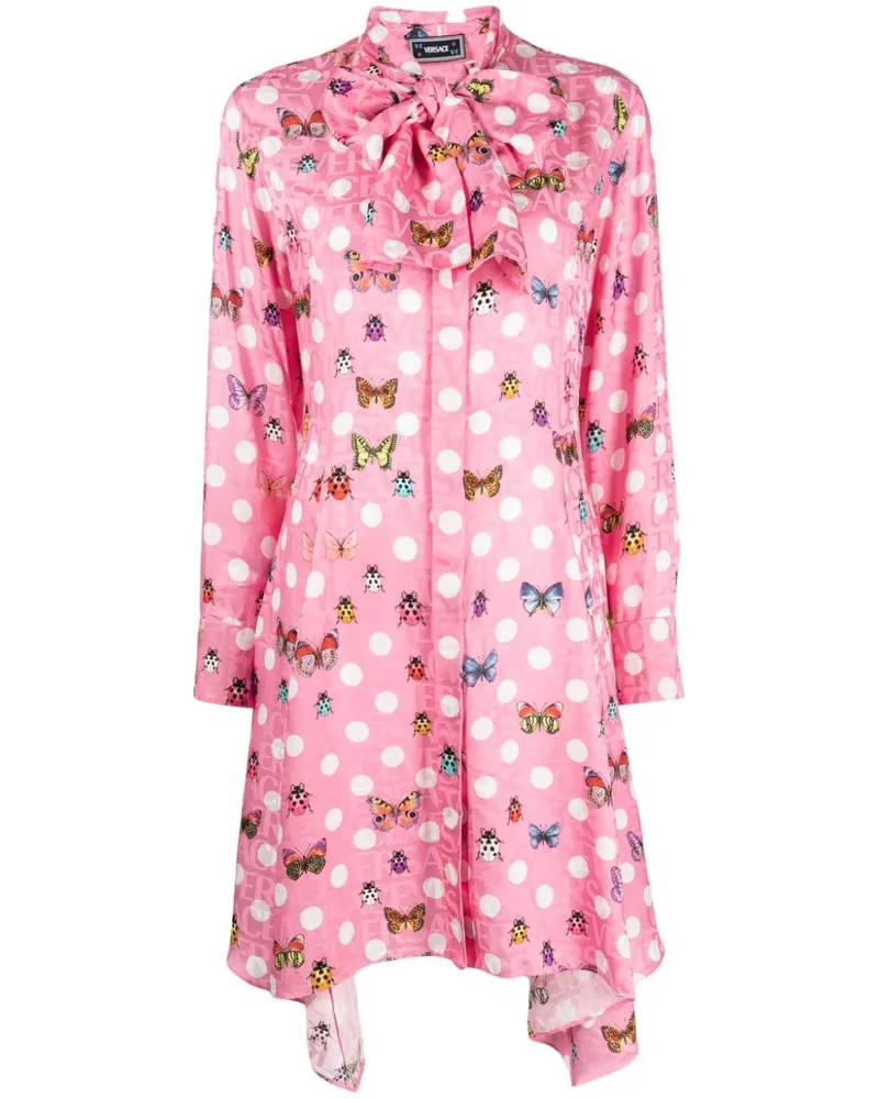 Versace Minikleid mit Schmetterlingen - Rosa Rosa