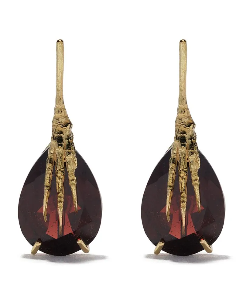 Wouters & Hendrix 18kt 'Claw' Goldohrringe mit Granat Gold