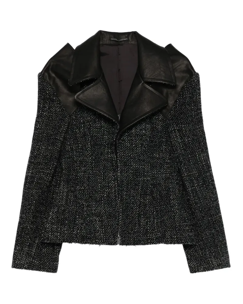 Yohji Yamamoto Jacke mit Kontrasteinsätzen - Schwarz Schwarz