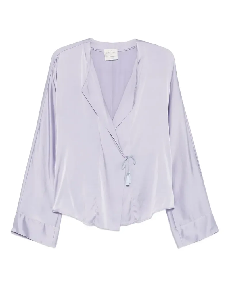 forte_forte Gewickelte Bluse - Violett Violett