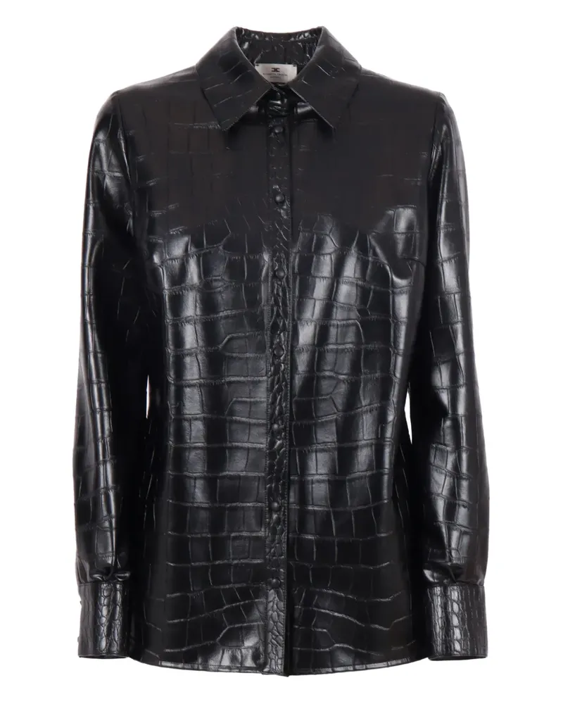 Elisabetta Franchi crocodile-effect shirt - Schwarz Schwarz