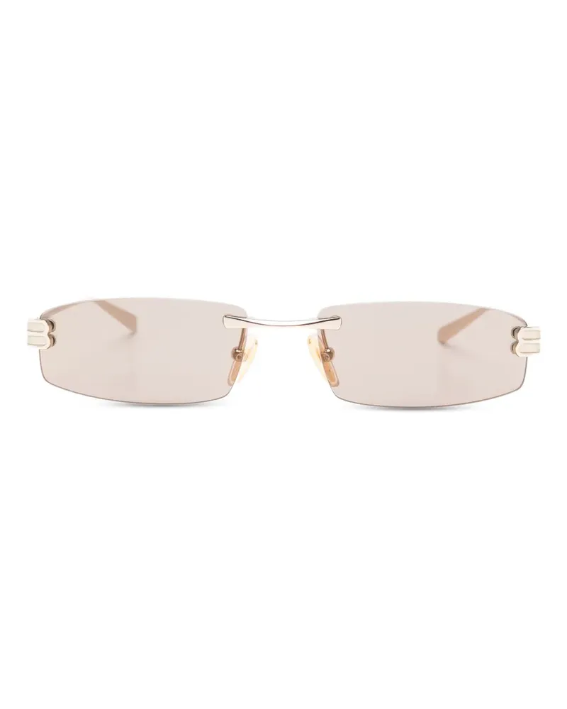 Balenciaga Rahmenlose Sonnenbrille mit eckigen Gläsern - Gold Gold