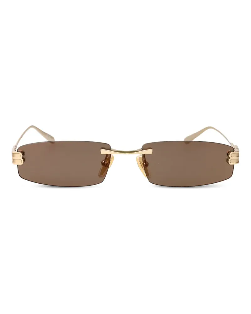Balenciaga Rahmenlose Sonnenbrille mit eckigen Gläsern - Gold Gold