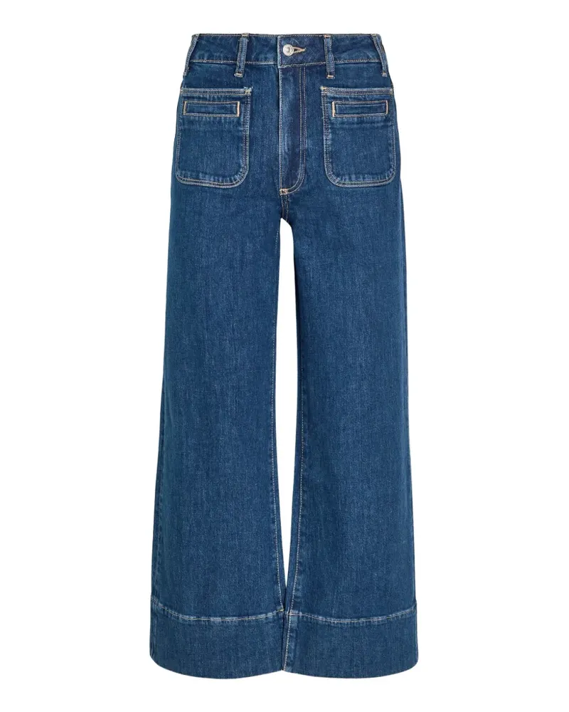 Paige Anessa patch-pocket wide-leg jeans - Blau Blau