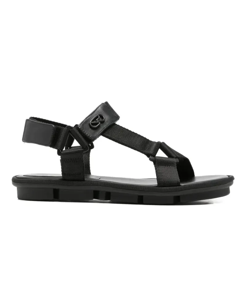 Sergio Rossi touch-strap logo-plaque sandals - Schwarz Schwarz