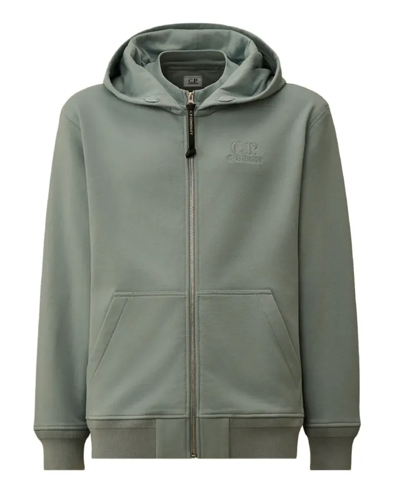 C.P. Company logo-embroidered zip-up hoodie - Blau Blau