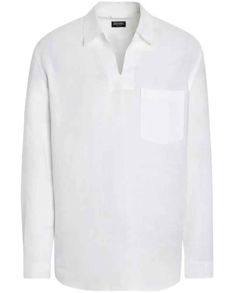 Ermenegildo Zegna Oasi Lino Poloshirt - Weiß Weiß