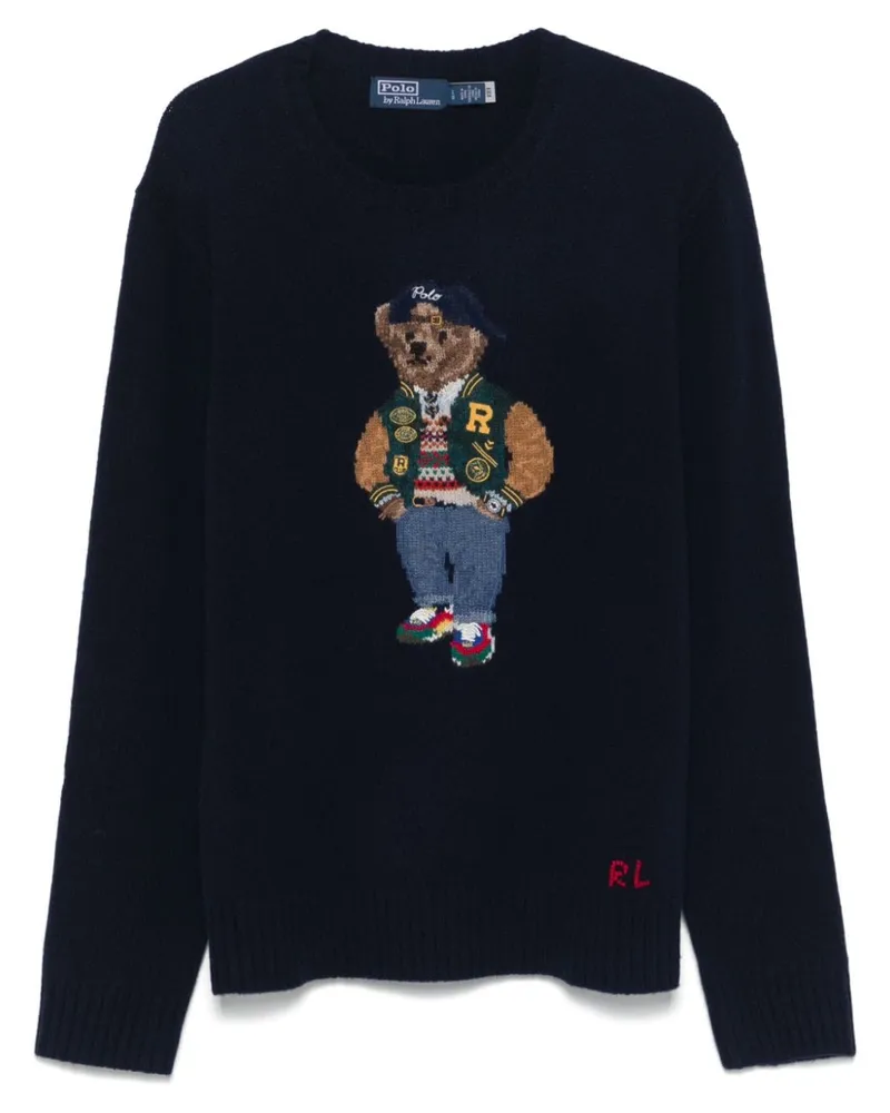 Ralph Lauren Pullover mit Polo Bear-Intarsie - Blau Blau