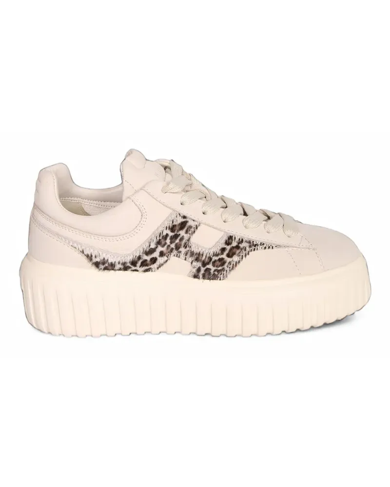 Hogan leopard-print platform sneakers - Nude Nude