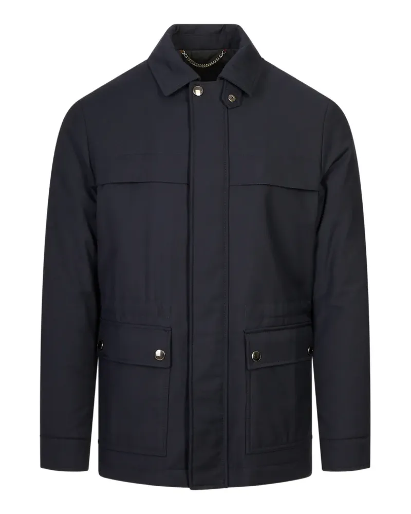 Canali concealed-fastening jacket - Blau Blau
