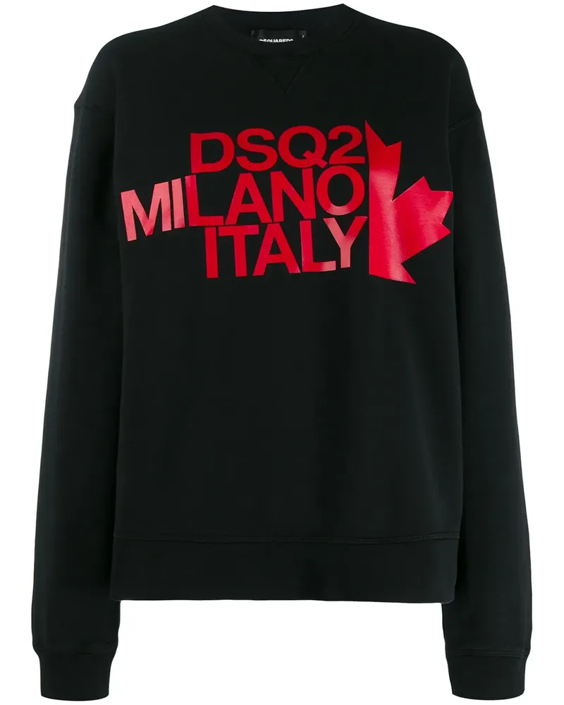Dsquared2 Langarmshirt mit Print - Schwarz Schwarz