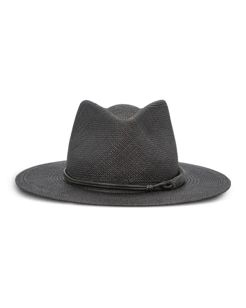 Brunello Cucinelli cord-detail fedora - Schwarz Schwarz