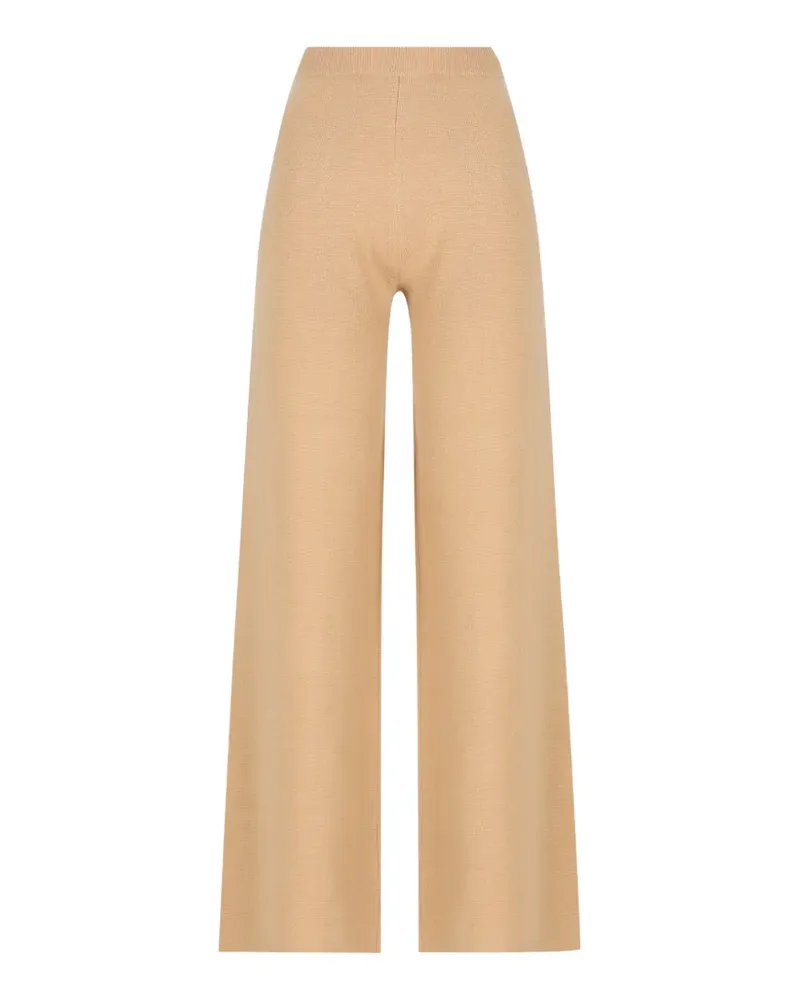 Max Mara wide wool and cashmere yarn trousers - camel - Nude Nude