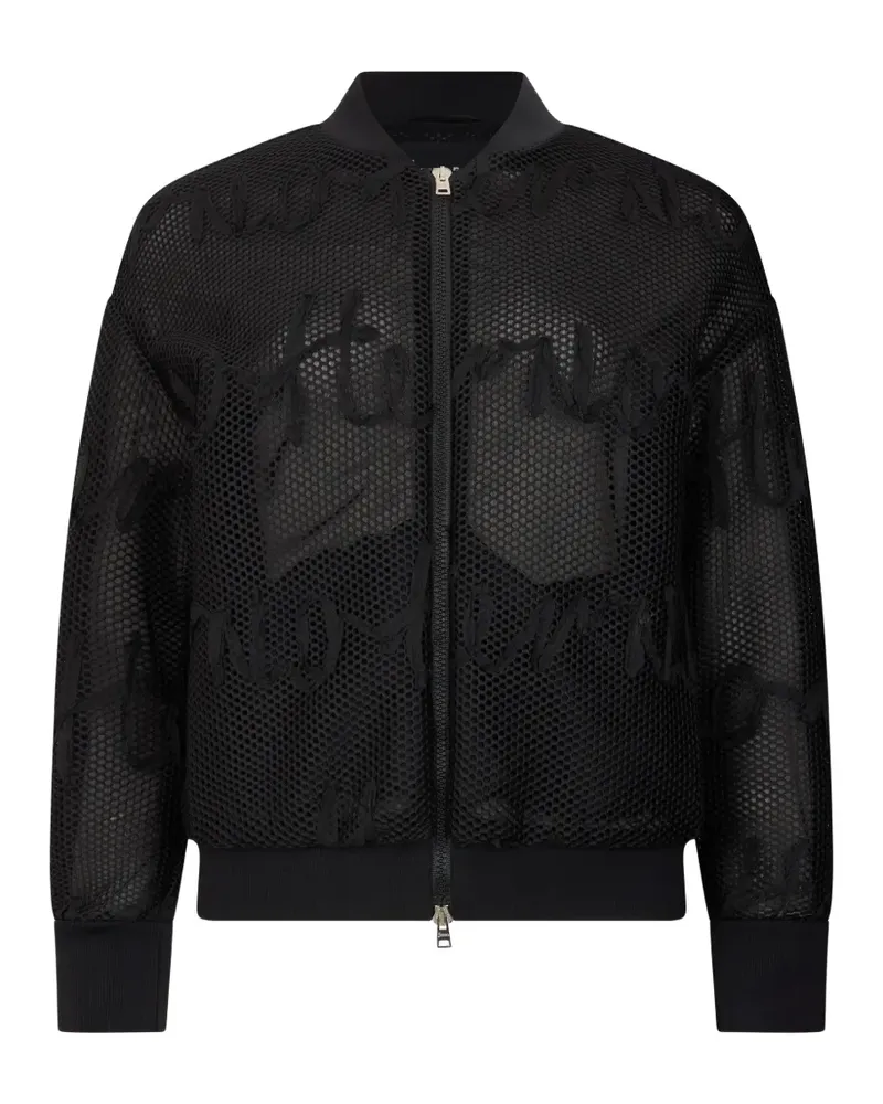 Herno mesh zip-up bomber jacket - Schwarz Schwarz