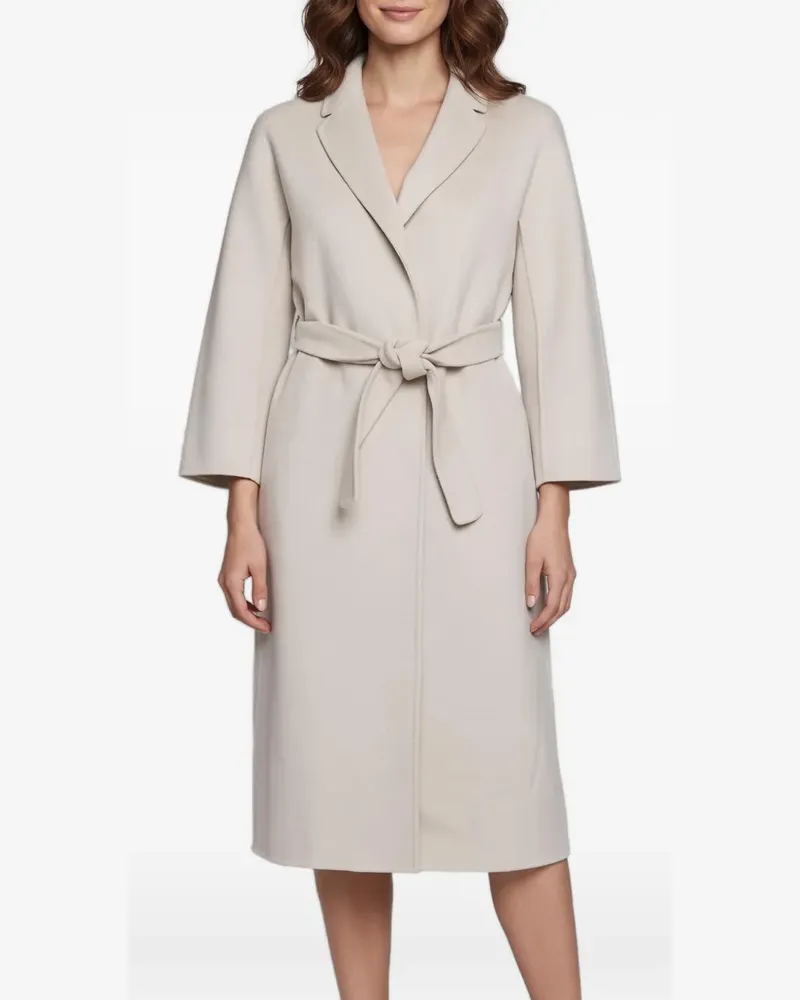 Max Mara Doppelreihiger Mantel mit Gürtel - Nude Nude