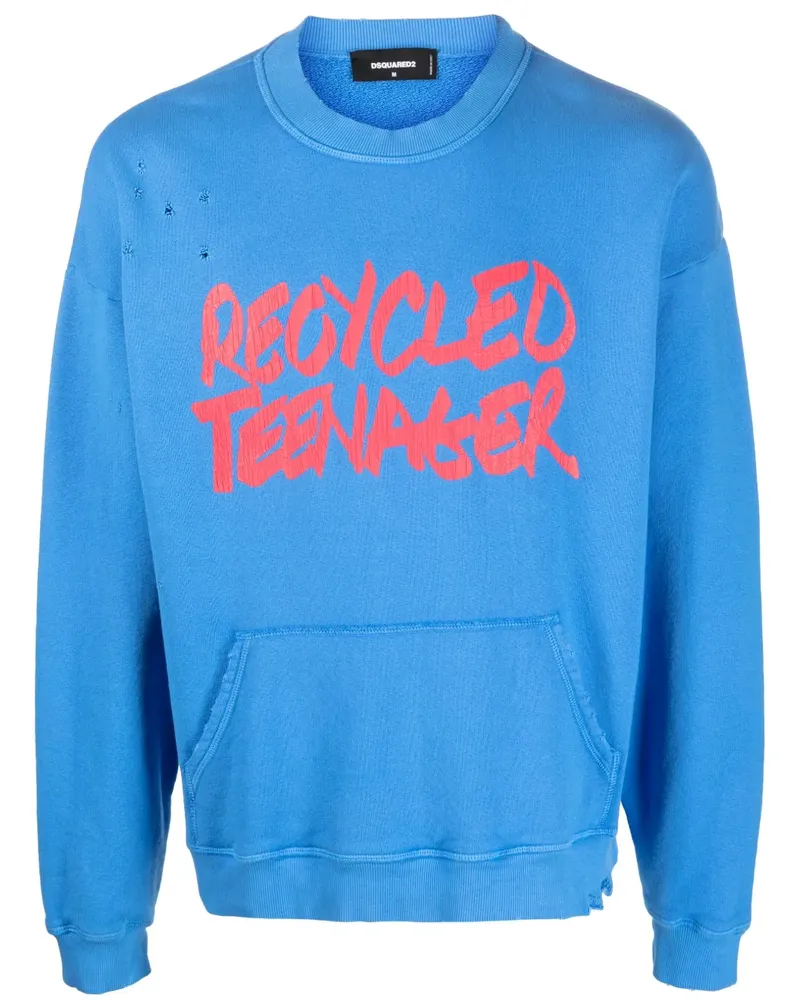 Dsquared2 Sweatshirt mit Slogan-Print - Blau Blau