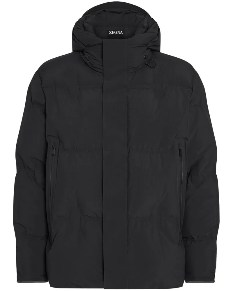 Ermenegildo Zegna Gefütterte Kapuzenjacke - Schwarz Schwarz