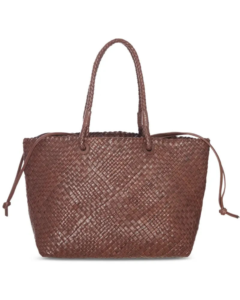 IBELIV Bazika gewebte Tote Bag aus Leder - Braun Braun