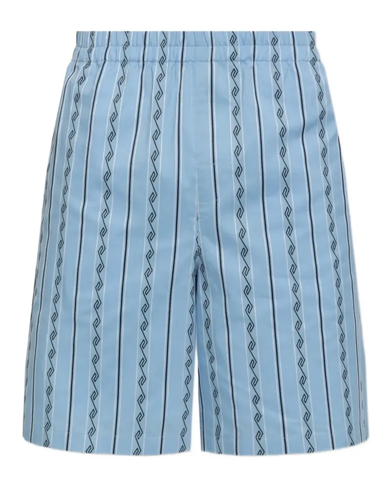 Versace Greca-pattern striped shorts - Blau Blau