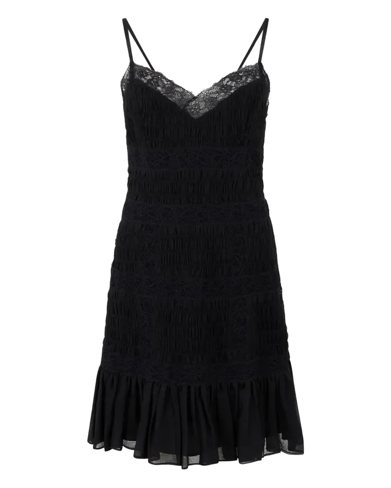 Valentino Garavani lace-trim ruffled dress - Schwarz Schwarz