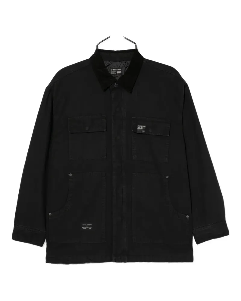 Izzue Hemdjacke mit Logo-Patch - Schwarz Schwarz