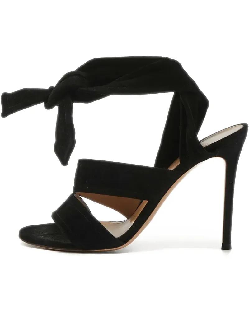 Gianvito Rossi Pre-owned Sandalen aus Wildleder mit Schleife 115mm - Schwarz Schwarz