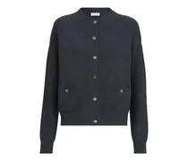 Strickjacke aus funkelndem Kaschmir in English-Rib-Optik - Blau