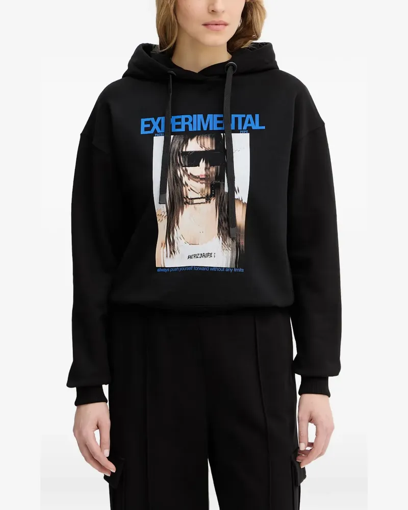 Patrizia Pepe Sweatshirt mit Kapuze - Schwarz Schwarz