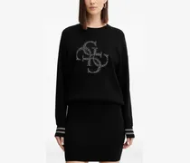 Sweatshirt mit Logo-Patch - Schwarz