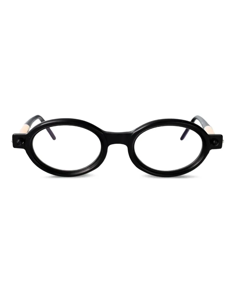 KUBORAUM Maske P6 Brille mit rundem Gestell - Schwarz Schwarz