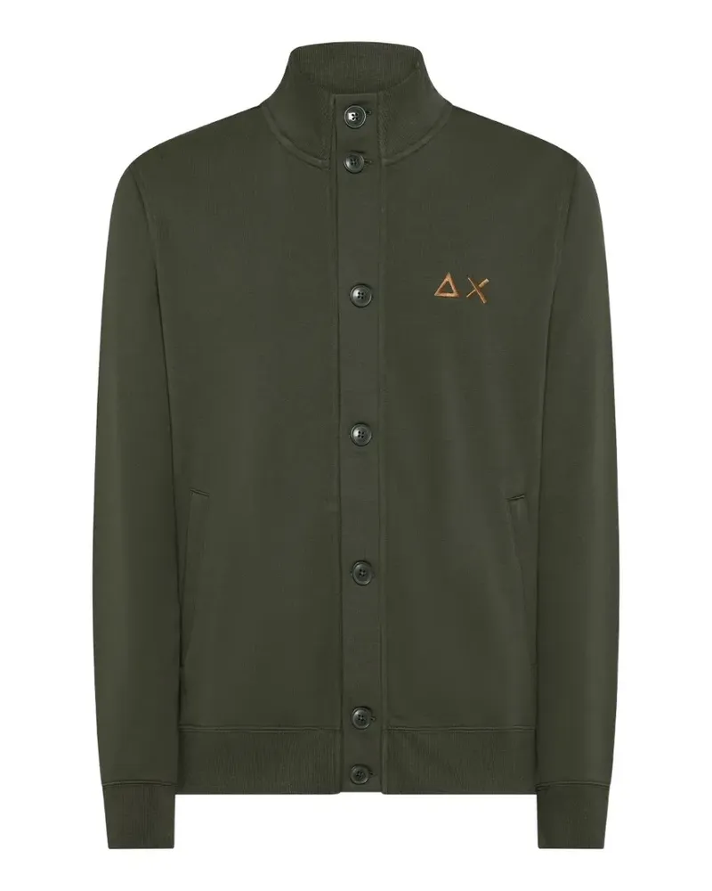 Sun68 logo-embroidered fleece jacket - Grün Grün