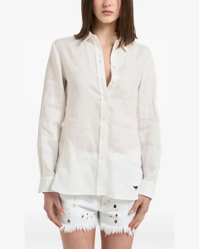 Max Mara embroidered-logo button-down shirt - Weiß Weiß