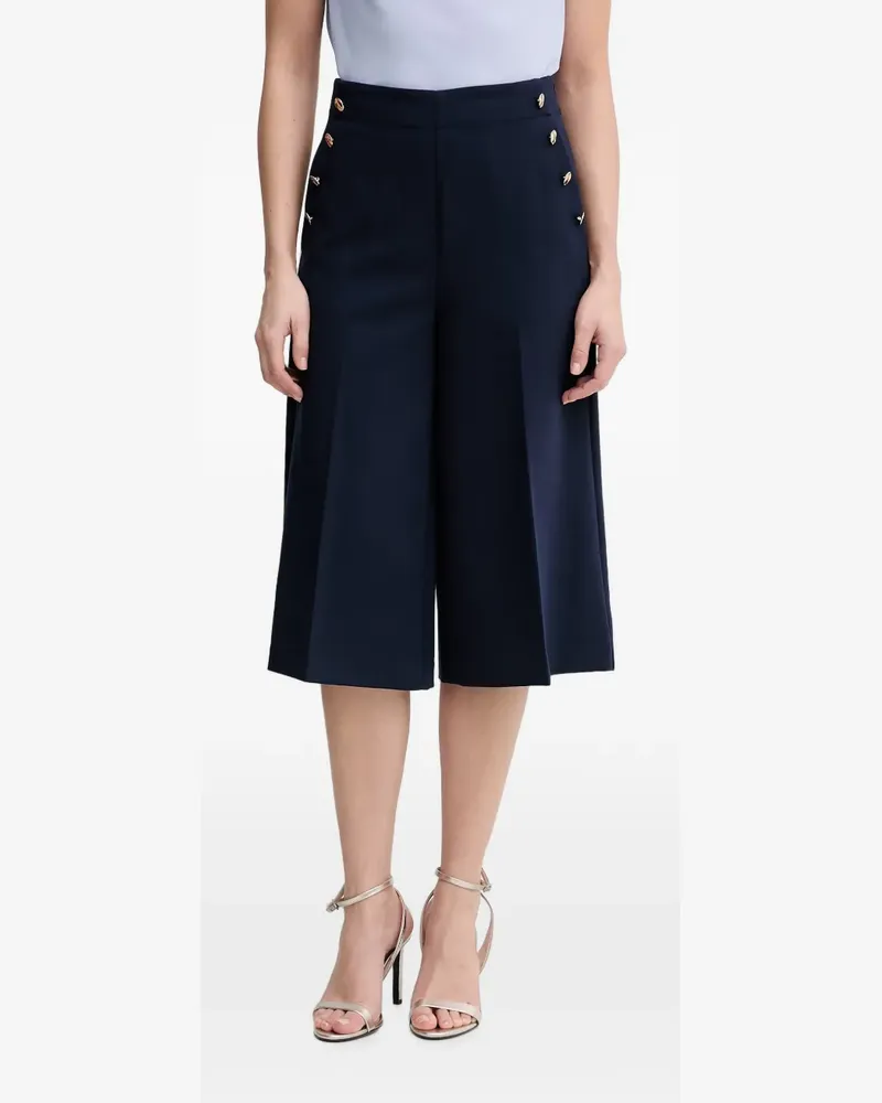 Benetton button-embellished pleated shorts - Blau Blau